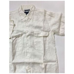 BRUNO WASHABLE LINEN White Linen Men's Shirt Size S